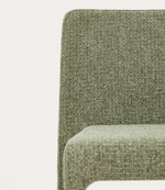 LORIA green chenille stackable chair
