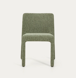 LORIA green chenille stackable chair