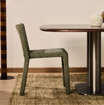 LORIA green chenille stackable chair