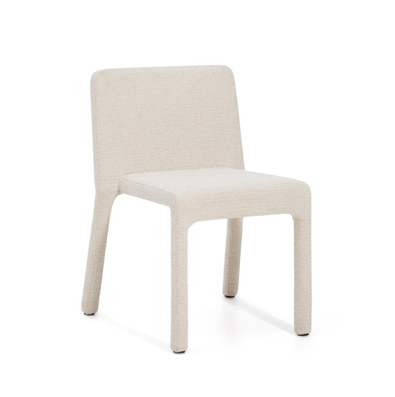 LORIA beige chenille stackable chair