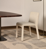 LORIA beige chenille stackable chair