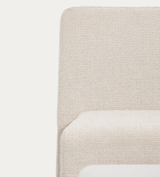 LORIA beige chenille stackable chair