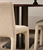 LORIA beige chenille stackable chair