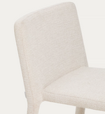 LORIA beige chenille stackable chair