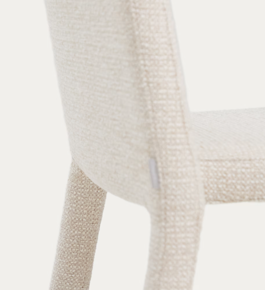 LORIA beige chenille stackable chair