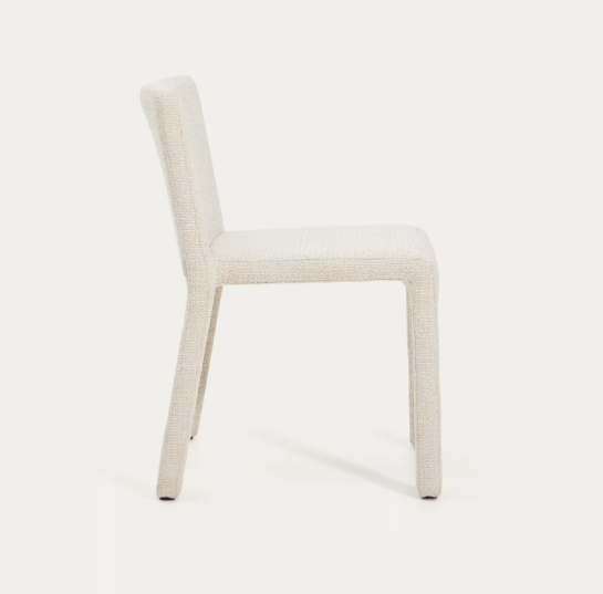 LORIA beige chenille stackable chair