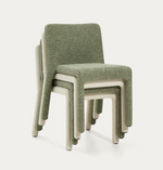 LORIA beige chenille stackable chair