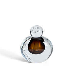 LUNIVO brown glass vase 13 cm