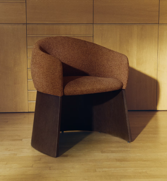 BOSCA stolica od terakota šenila i furnira od oraha