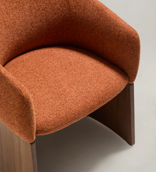 BOSCA stolica od terakota šenila i furnira od oraha