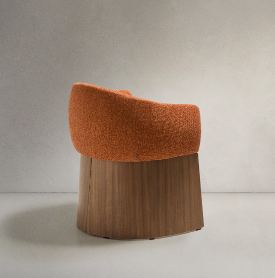 BOSCA stolica od terakota šenila i furnira od oraha