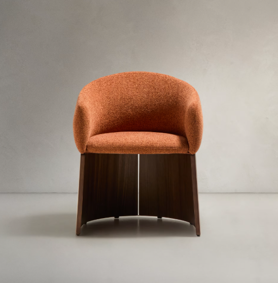 BOSCA stolica od terakota šenila i furnira od oraha