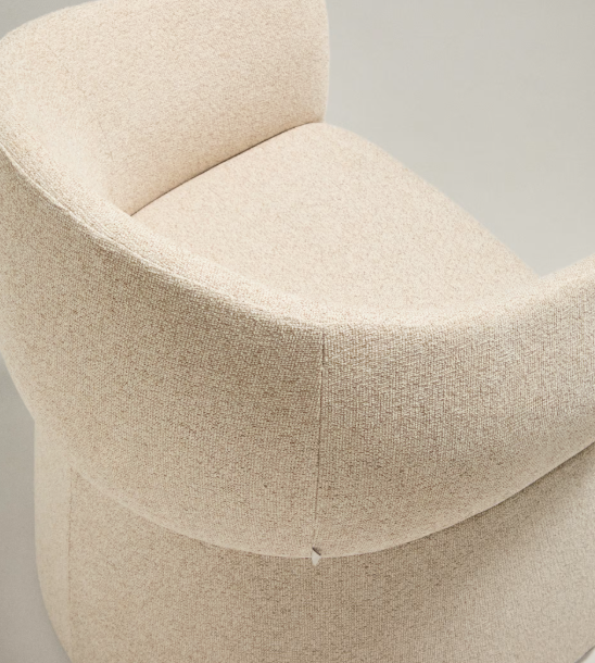 BOSCA Bež šenilska stolica