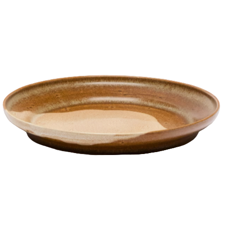 NAGOLI Brown ceramic flat plate