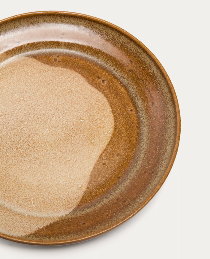 NAGOLI Brown ceramic flat plate