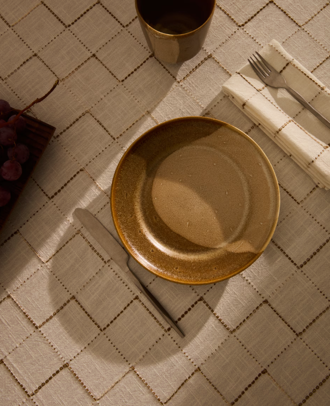 NAGOLI  Brown ceramic dessert plate