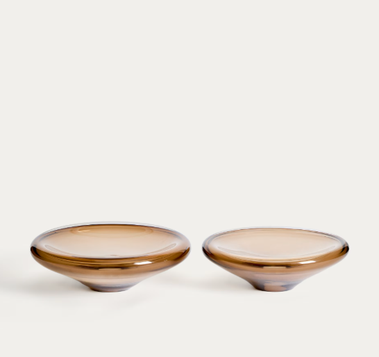 ZOLIRA Središnji ukras od smeđeg stakla Ø 27 cm