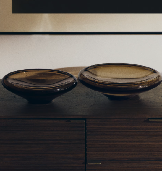 ZOLIRA Središnji ukras od smeđeg stakla Ø 27 cm