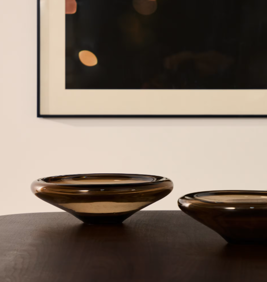 ZOLIRA Središnji ukras od smeđeg stakla Ø 27 cm