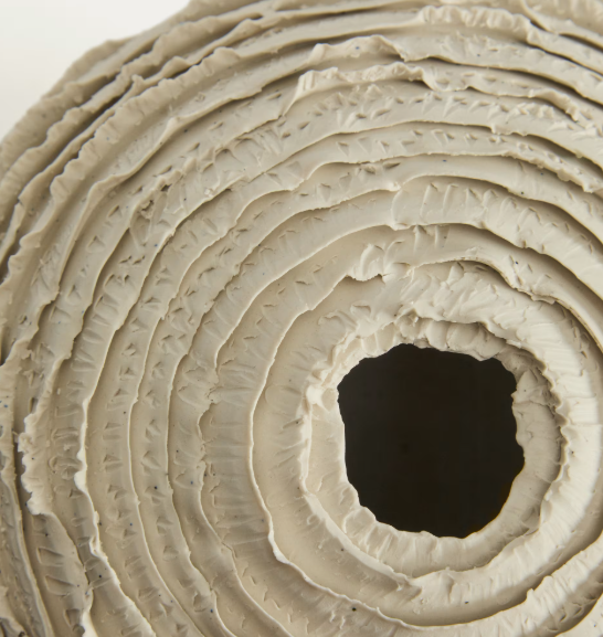 EVANIA vase in beige ceramic 21 cm