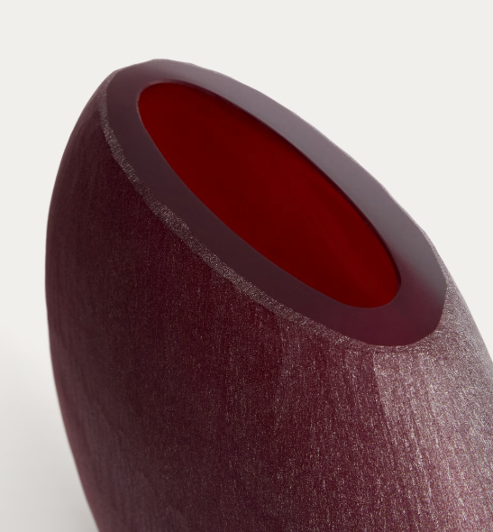 RUVENA burgundy glass vase 43.5 cm