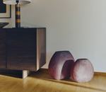 RUVENA burgundy glass vase 43.5 cm