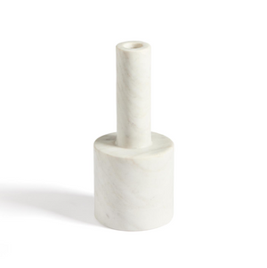 ZALVORI white marble candle holder 23cm