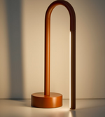 BOW red aluminium portable table lamp