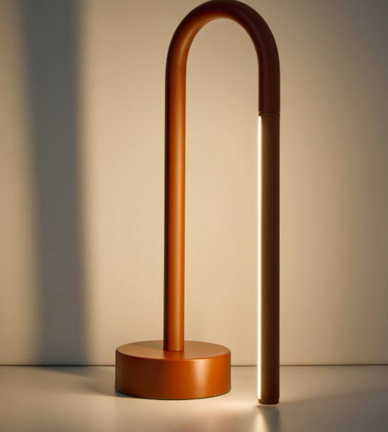 BOW red aluminium portable table lamp