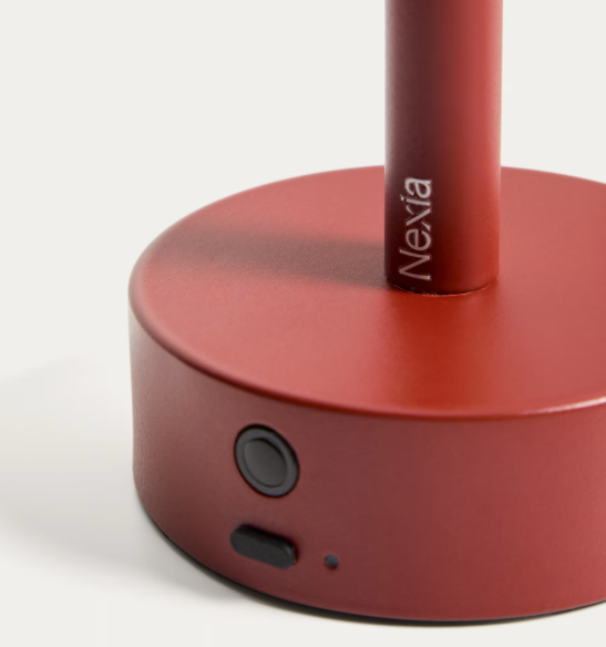 BOW red aluminium portable table lamp