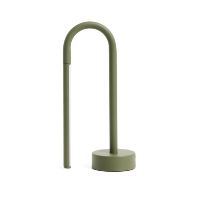 BOW green aluminium portable table lamp