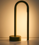 BOW green aluminium portable table lamp