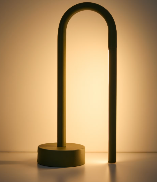 BOW green aluminium portable table lamp