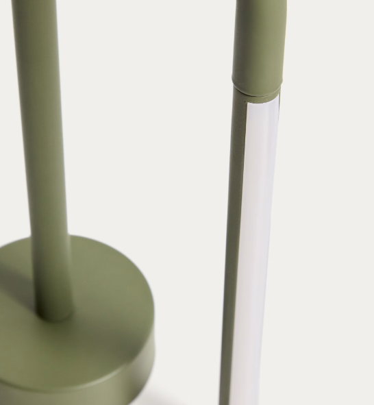 BOW green aluminium portable table lamp