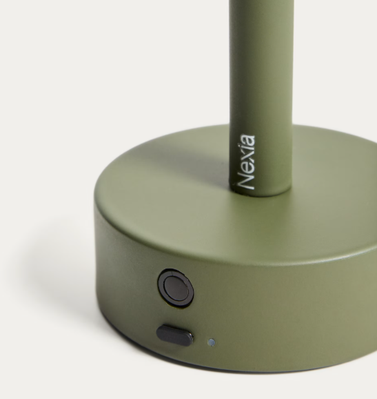 BOW green aluminium portable table lamp