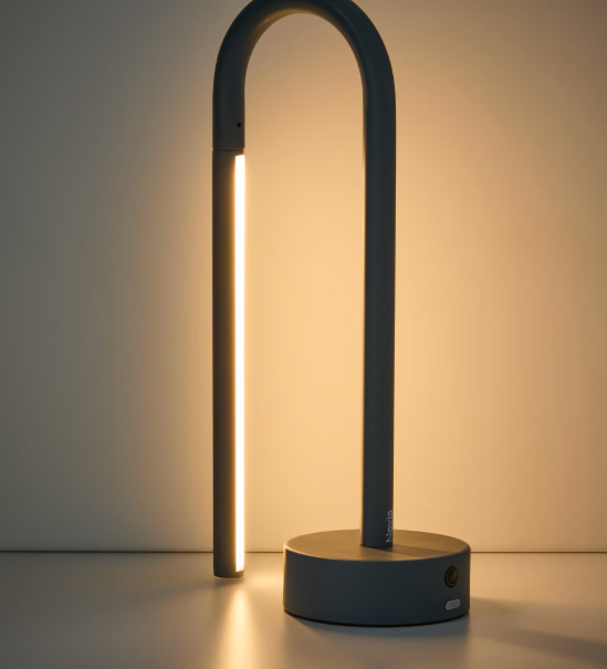 BOW blue aluminium portable table lamp