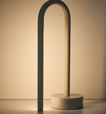 BOW grey aluminium portable table lamp