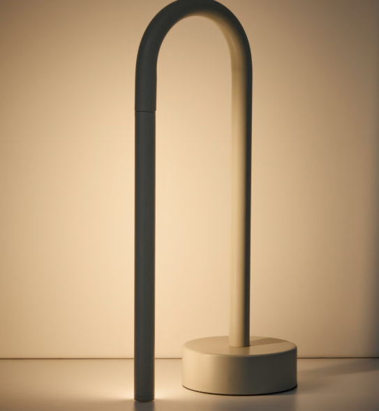 BOW grey aluminium portable table lamp