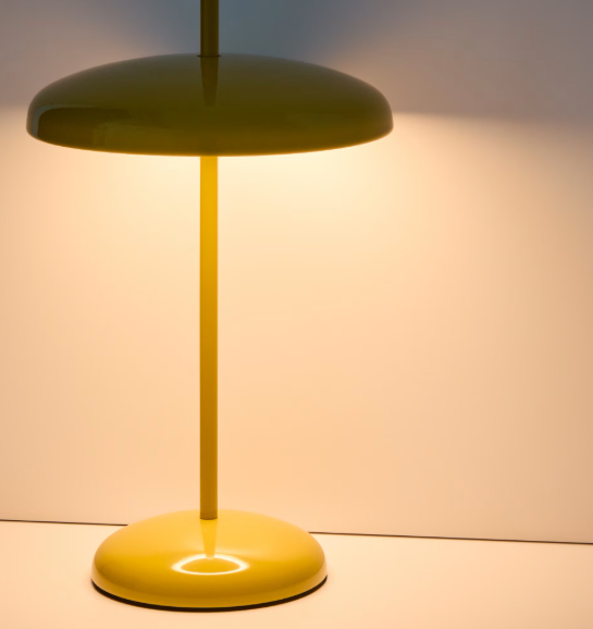 PORTE yellow aluminium portable table lamp