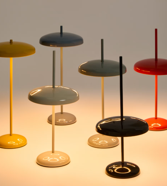 PORTE yellow aluminium portable table lamp