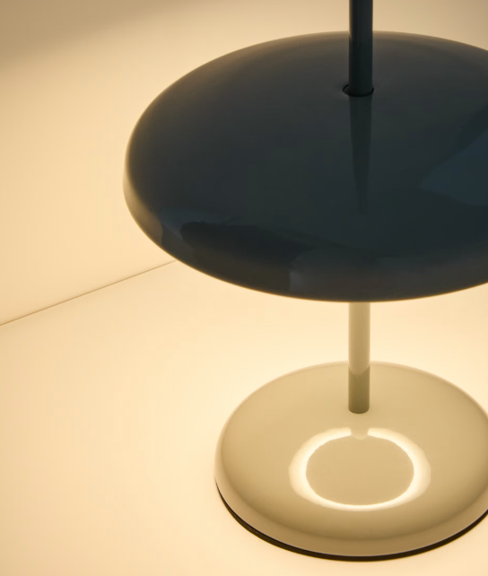 PORTE grey aluminium portable table lamp