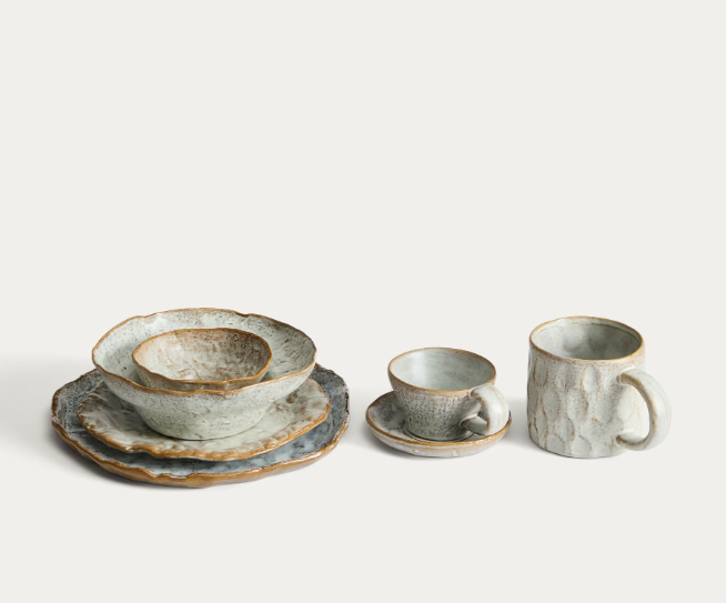 ALENIA Tanjur za desert od sive keramike