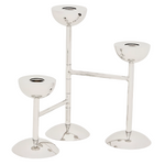 NIRELA Triple stainless steel candle holder 22cm