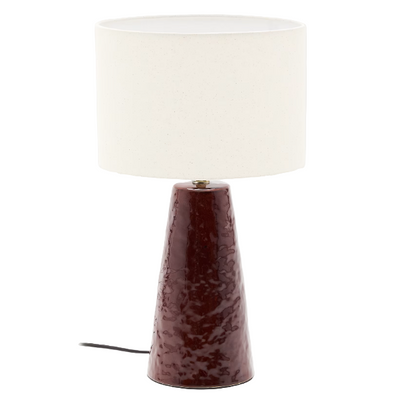 DRAVA Table lamp in burgundy ceramic with cotton shade