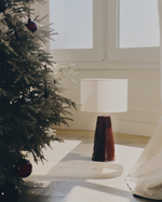 DRAVA Table lamp in burgundy ceramic with cotton shade