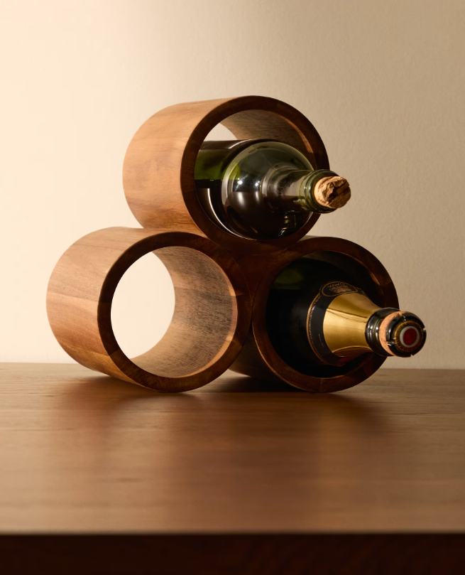 SESILU Small bottle rack in FSC 100% acacia wood