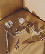 ORANEL Set of 3 brown recycled glass hanging ornaments Ø 8 cm