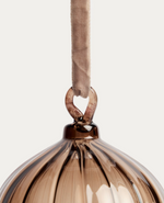 ORANEL Set of 3 brown recycled glass hanging ornaments Ø 8 cm