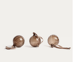 ORANEL Set of 3 brown recycled glass hanging ornaments Ø 8 cm