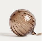 ORANEL Set of 3 brown recycled glass hanging ornaments Ø 8 cm